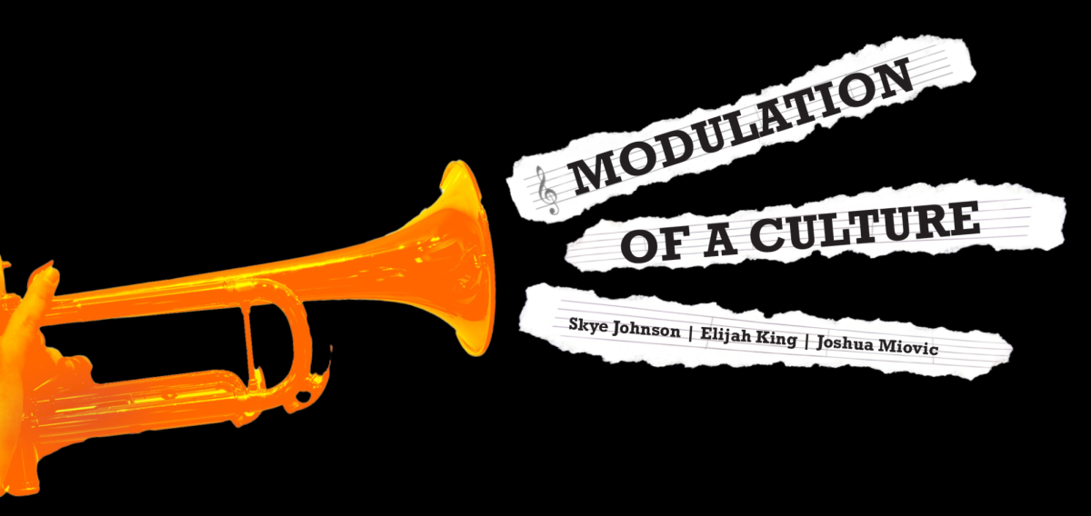 A trumpet blasting the title of the article. Graphic by Skye Johnson